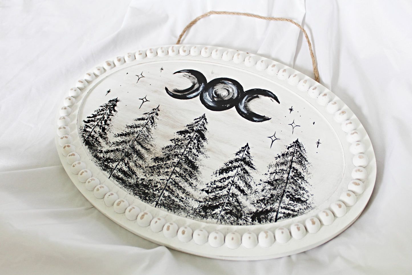 Witch Wall Hanging, Forest Wall Hanging, Triple Moon Symbol Wall Hanging, Witchy Décor - Wildflower Moon Magic