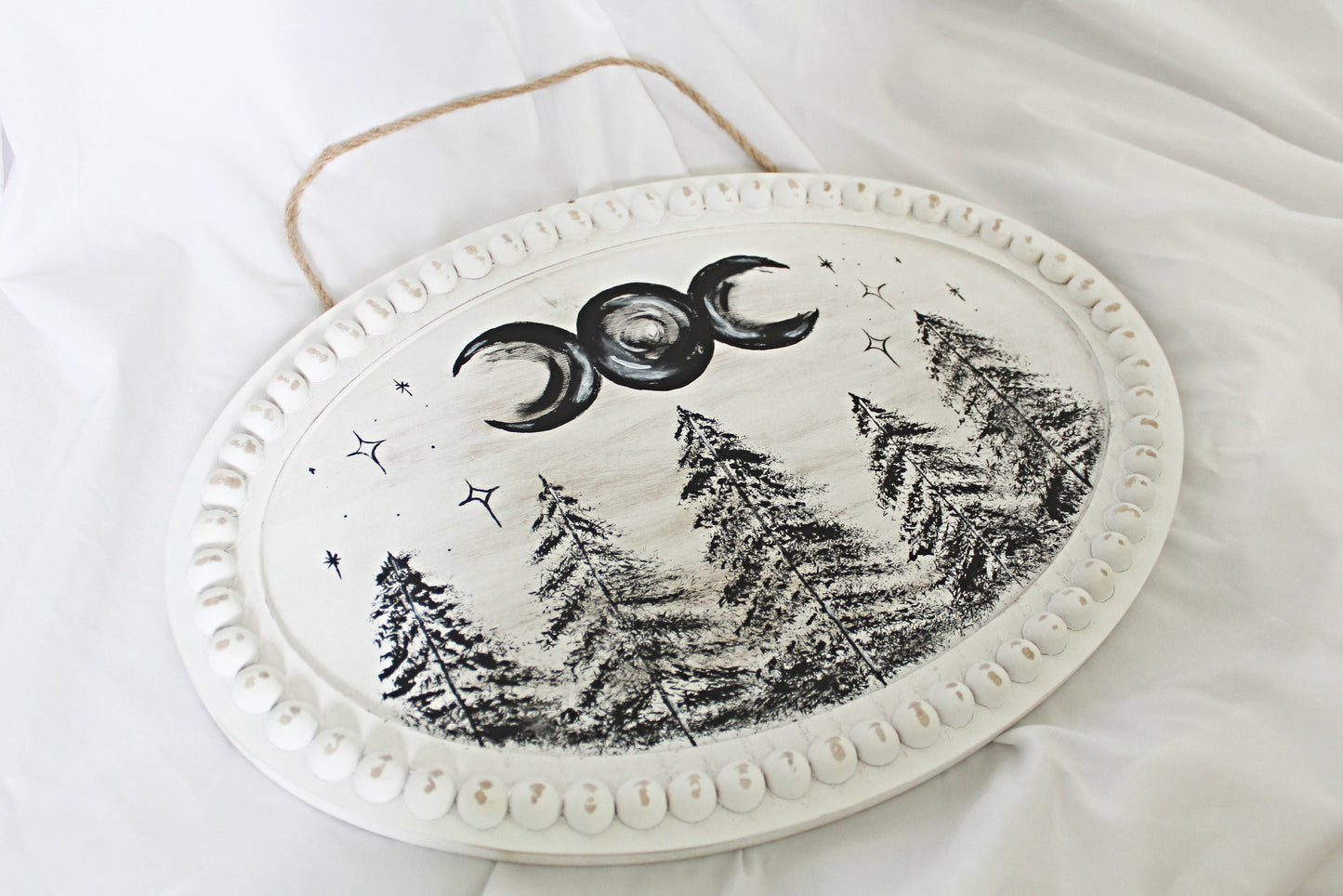 Witch Wall Hanging, Forest Wall Hanging, Triple Moon Symbol Wall Hanging, Witchy Décor - Wildflower Moon Magic