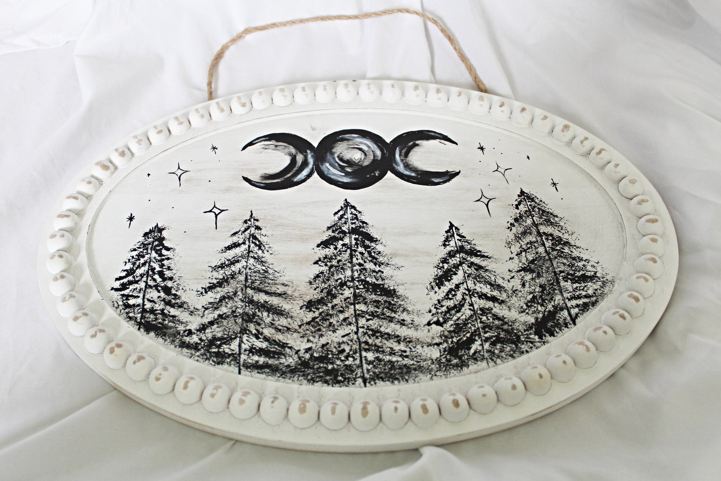 Witch Wall Hanging, Forest Wall Hanging, Triple Moon Symbol Wall Hanging, Witchy Décor - Wildflower Moon Magic