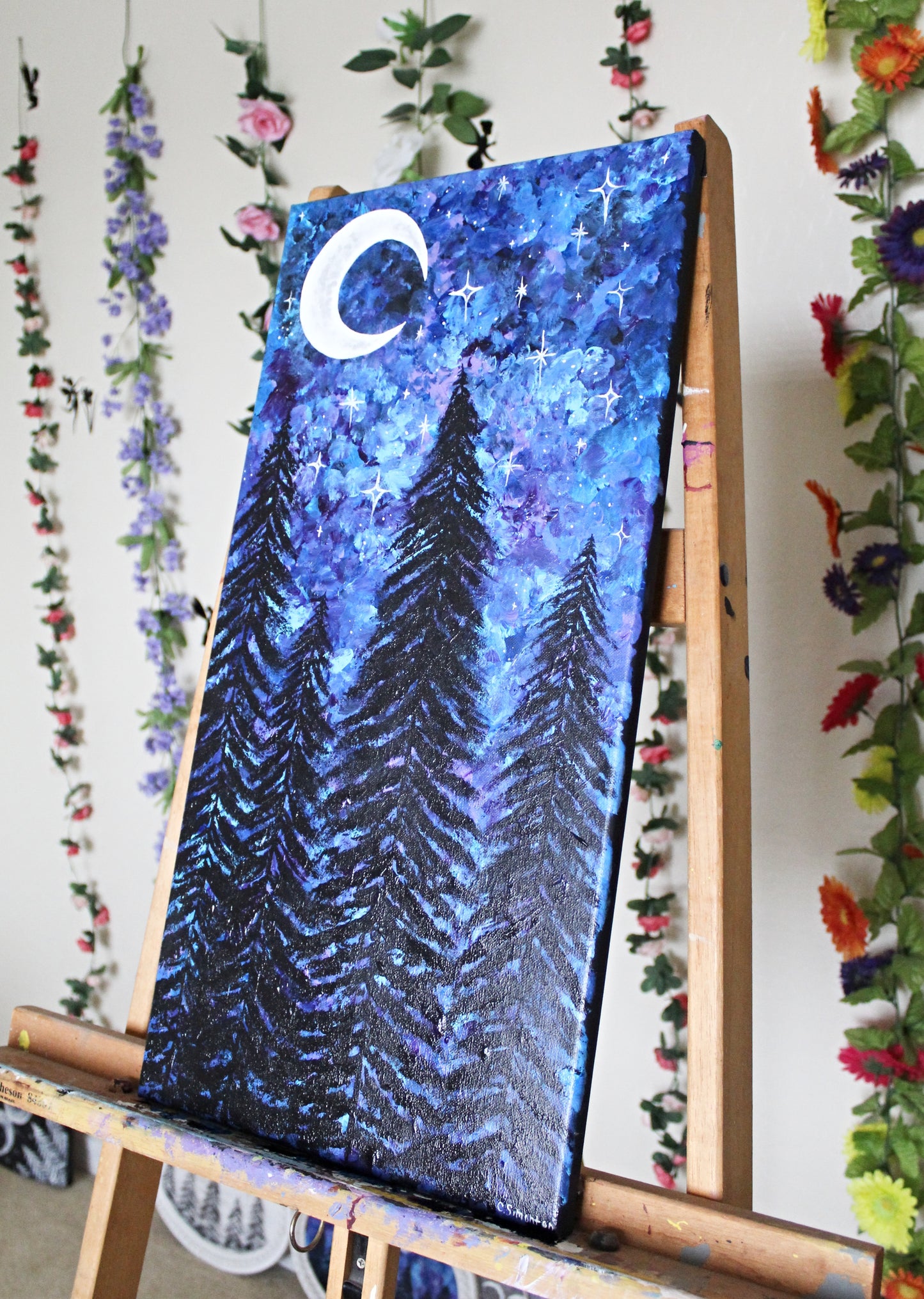 Night Sky Large Acrylic Painting