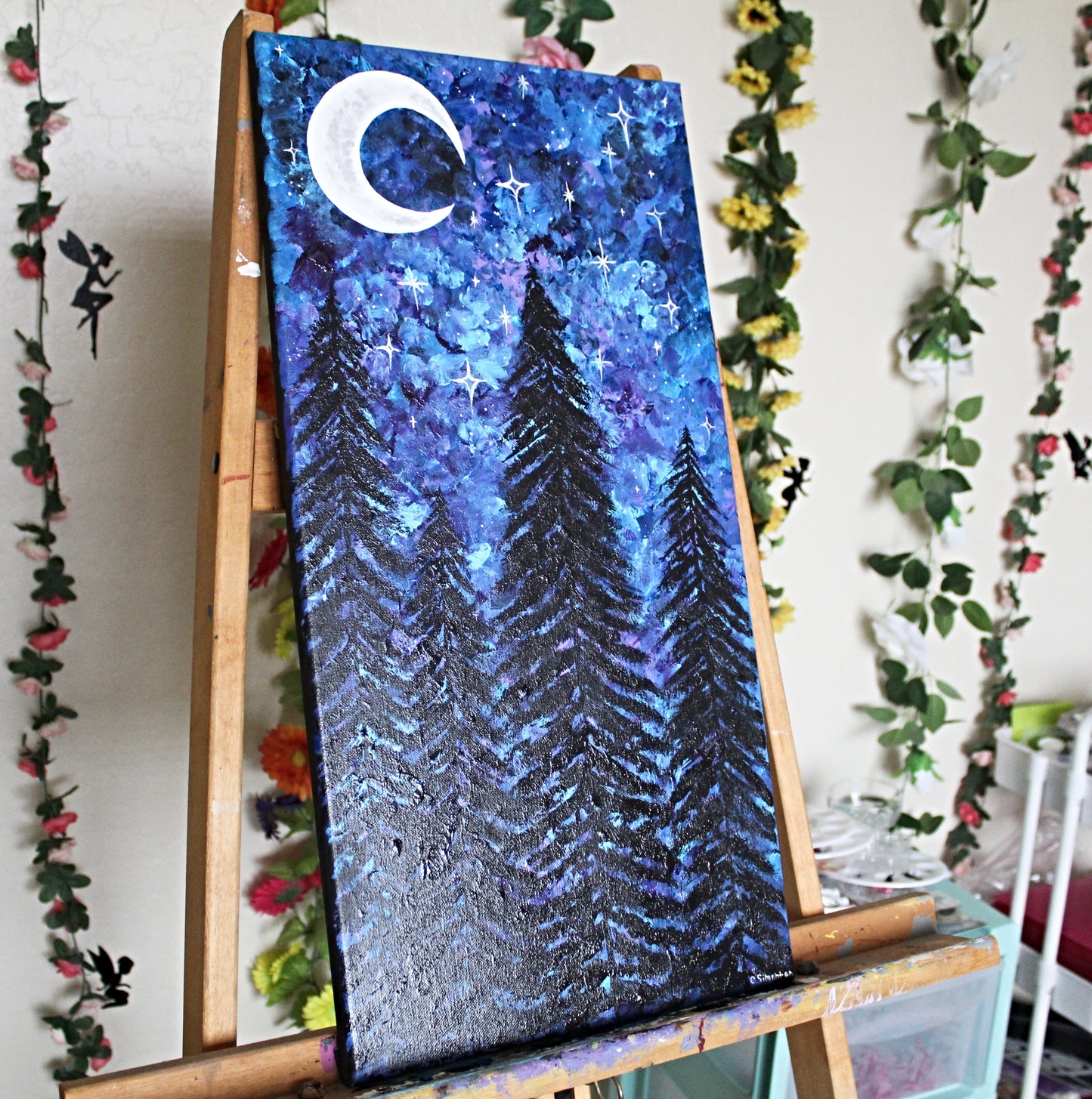 Night Sky Large Acrylic Painting