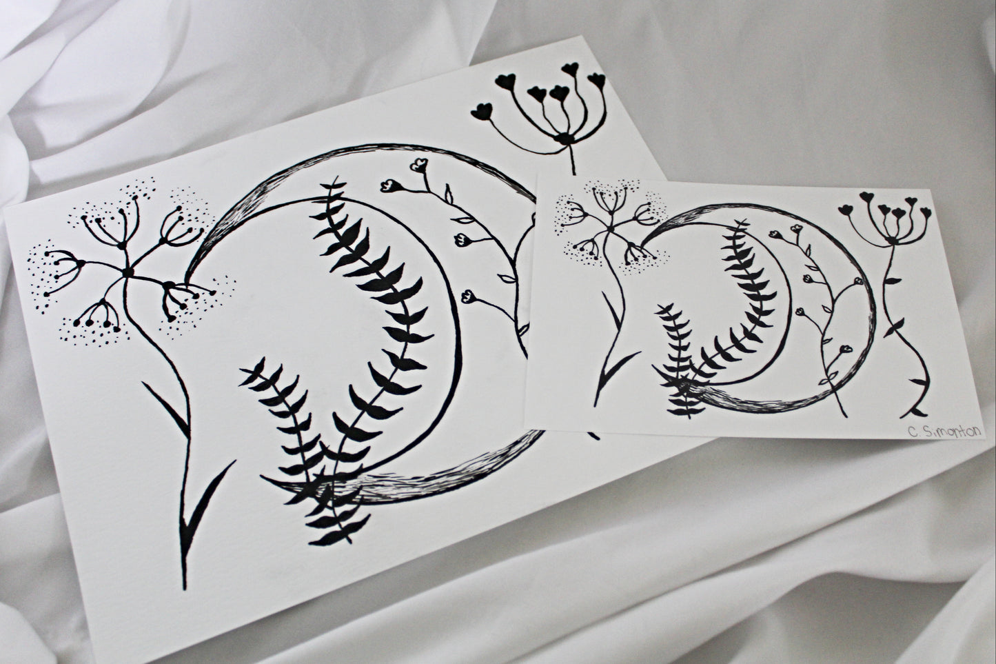 Moon and Wildflower Art Print