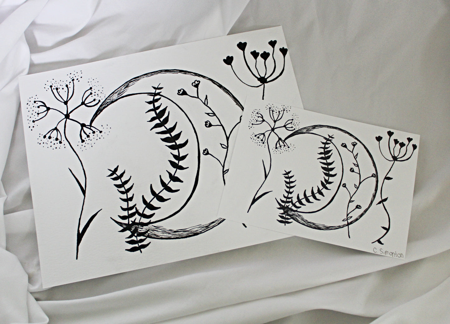 Moon and Wildflower Art Print