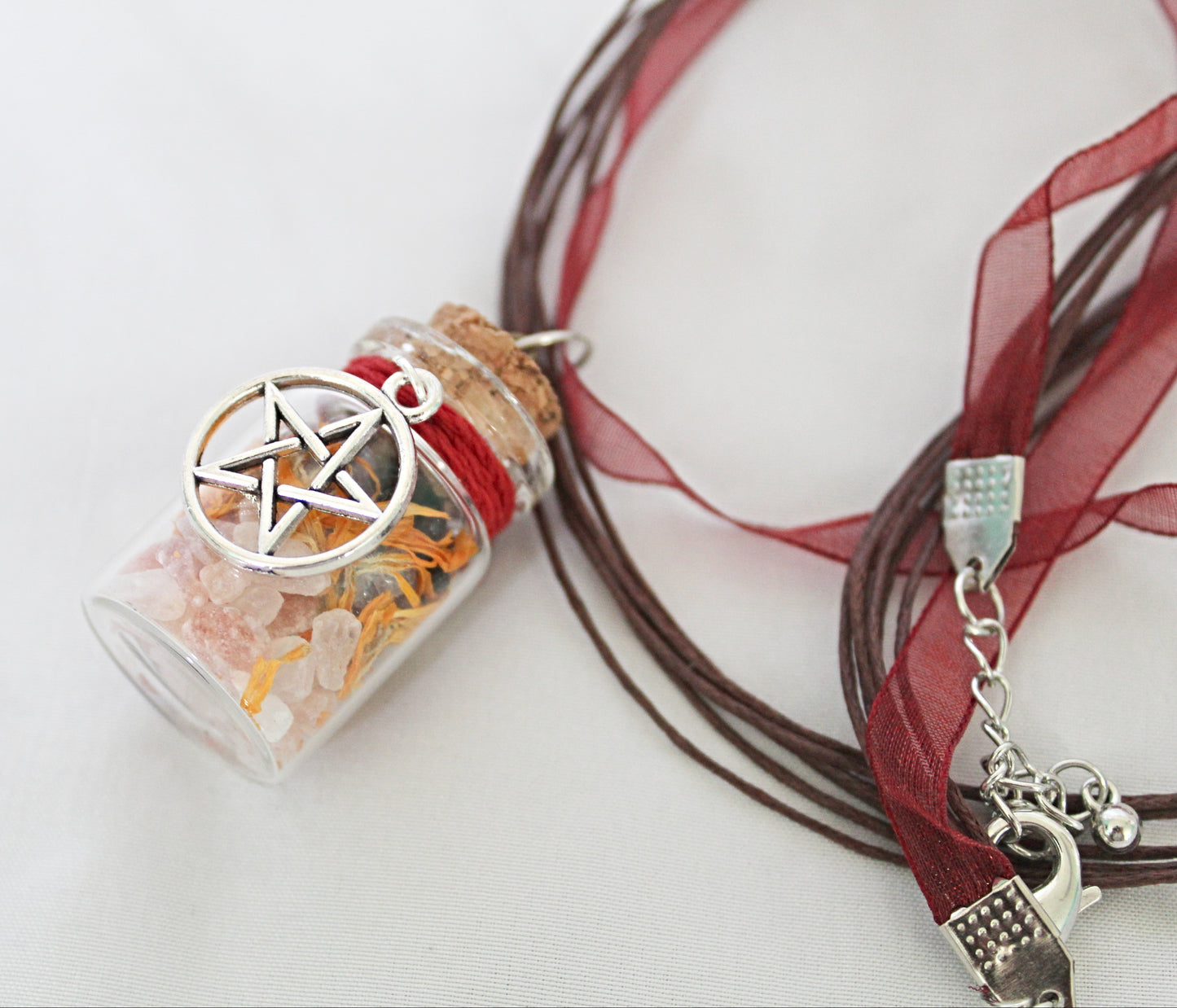 Pentagram Little Jar of Happiness Necklace