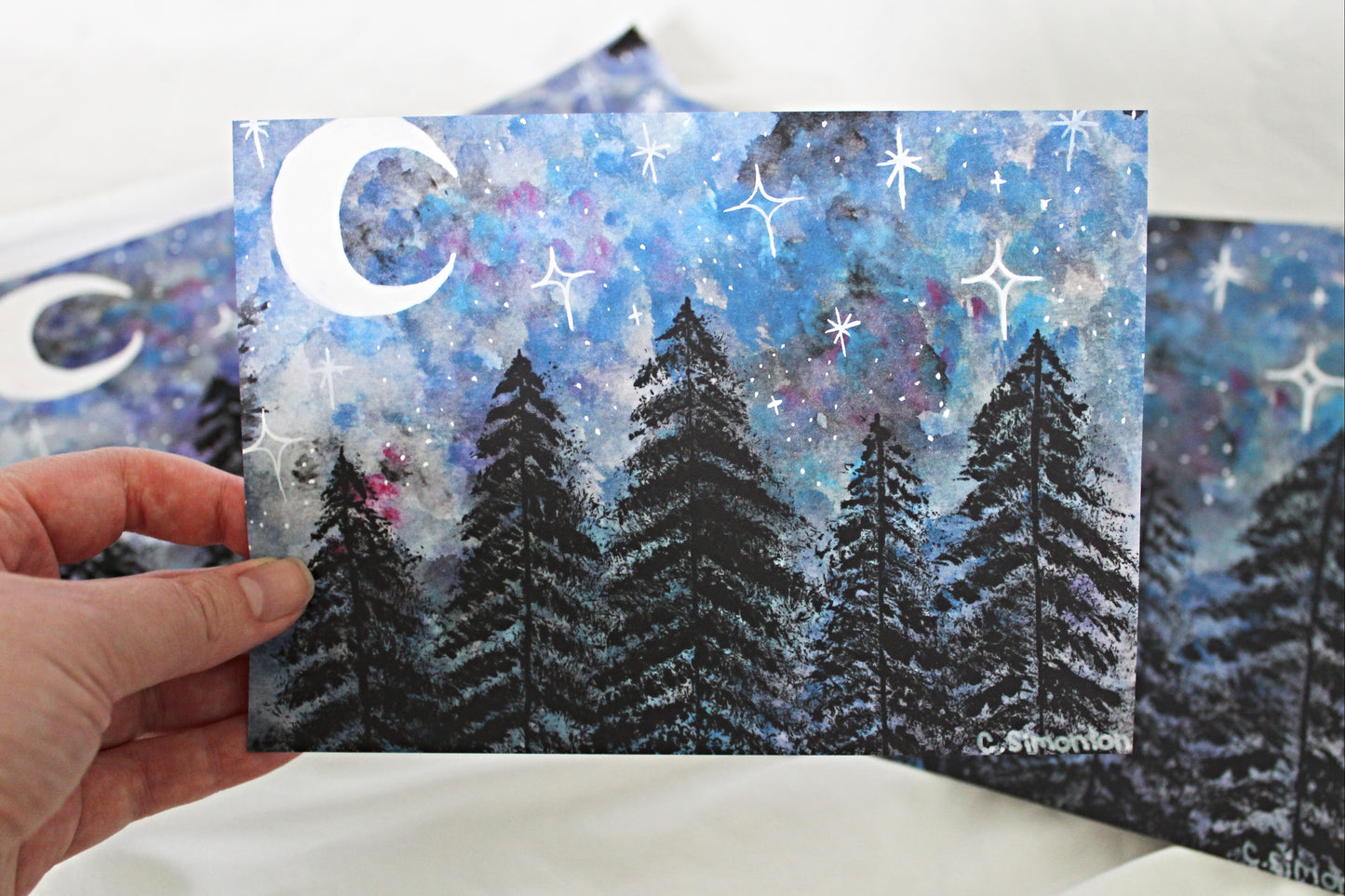 Forest Night Scene Art Print