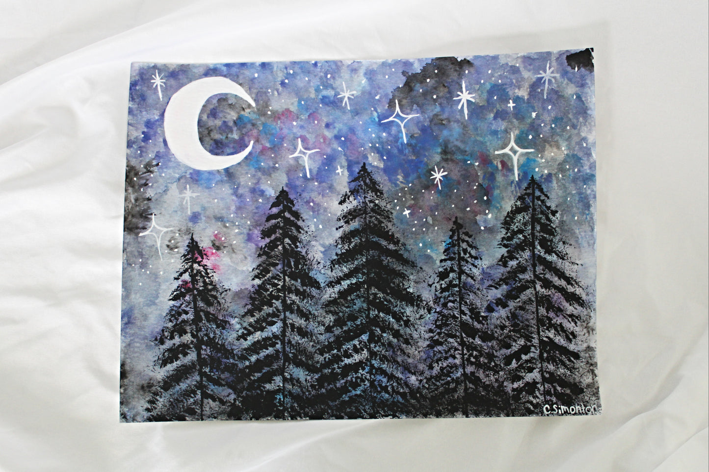 Forest Night Scene Art Print