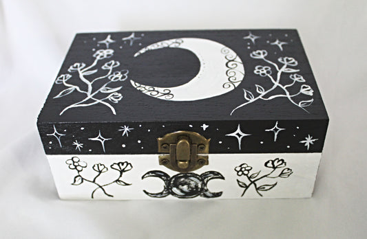 Crescent Moon and Wildflower Tarot Card Box
