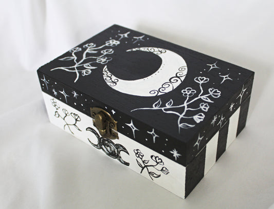 Crescent Moon and Wildflower Tarot Card Box