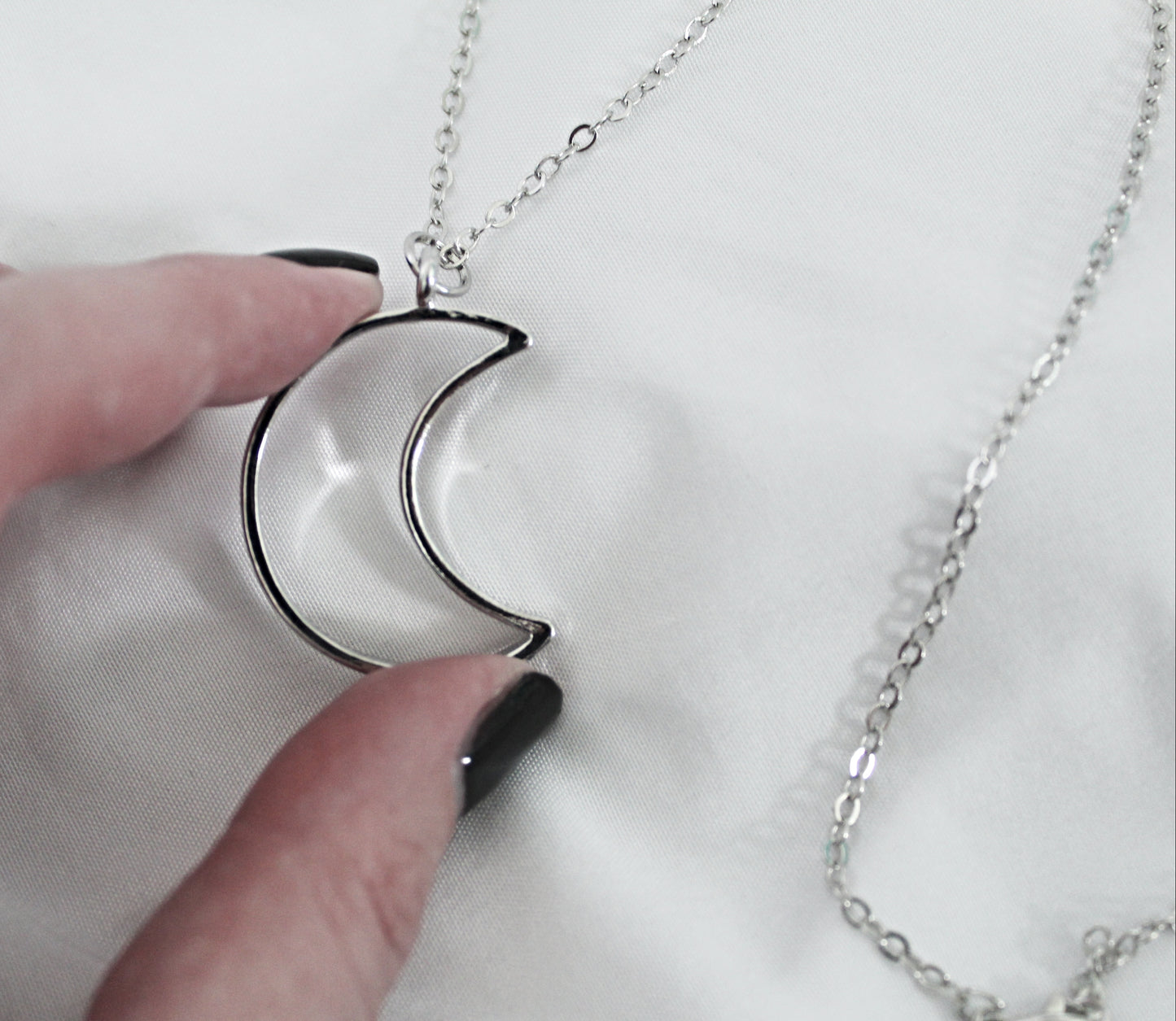 Simple Silver Moon Necklace