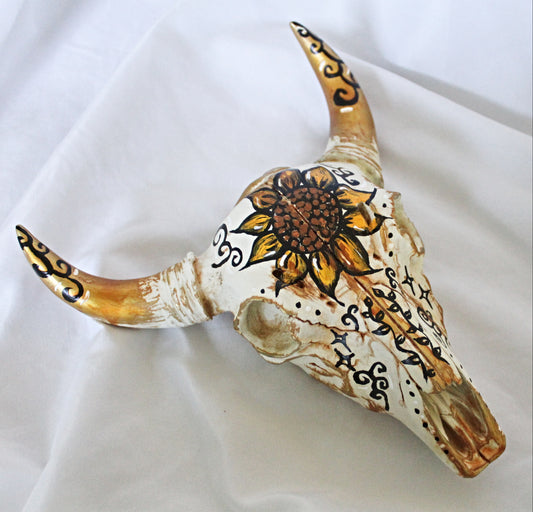 Sunflower Bull Skull Wall Hanging