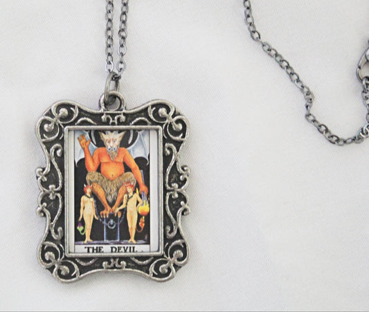 The Devil Tarot Card Necklace