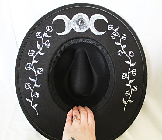Hand Painted Triple Moon Hat