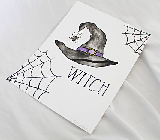 Witch Hat Watercolor Painting Art Print