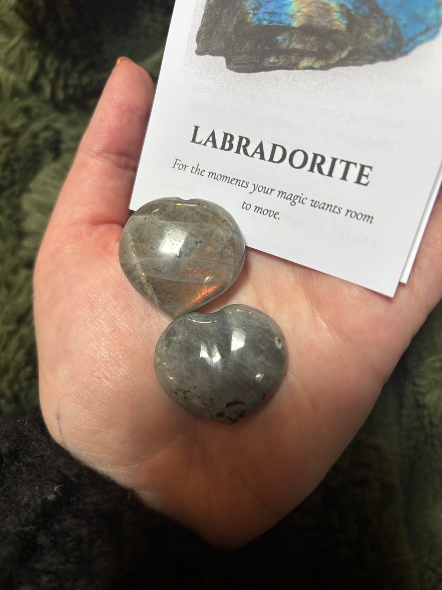 Labradorite Heart