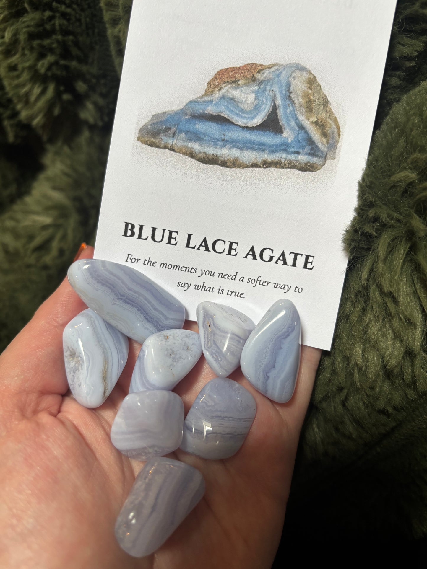Blue Lace Agate Tumbled Stones