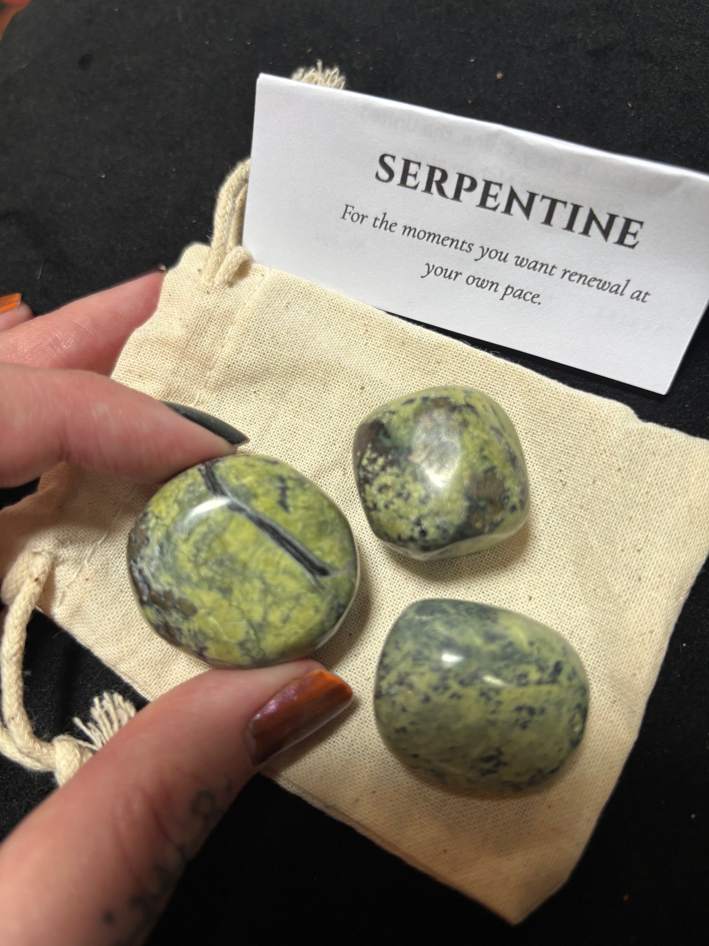 Serpentine Tumbled Stones