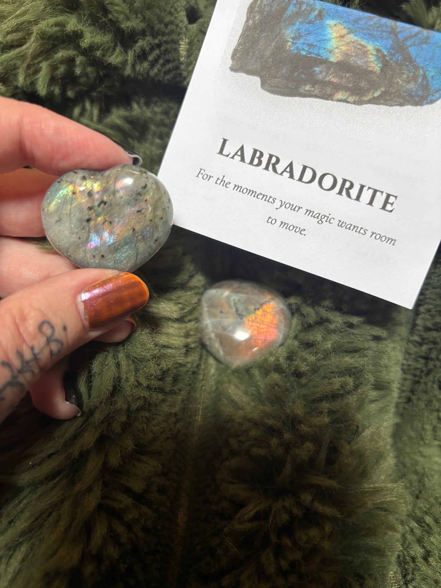 Labradorite Heart