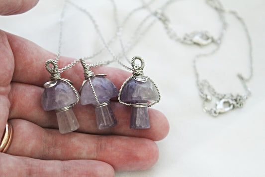 Amethyst Mushroom Necklace