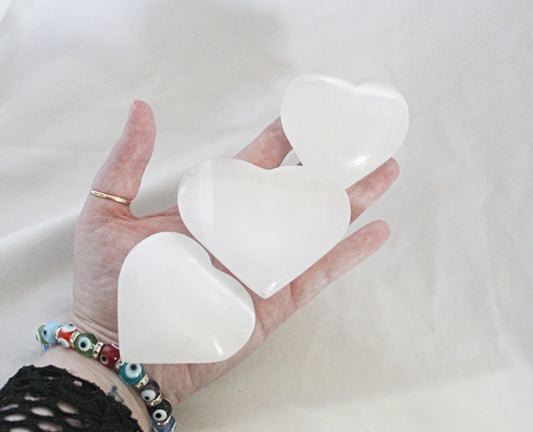 Selenite Large Heart