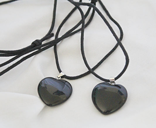 Black Obsidian Heart Necklace