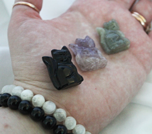 Cat Crystal Carvings No