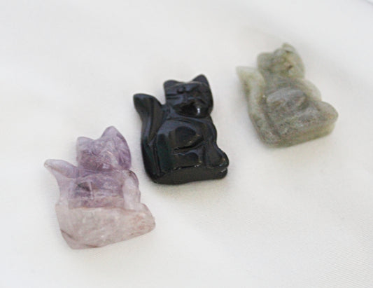 Cat Crystal Carvings No