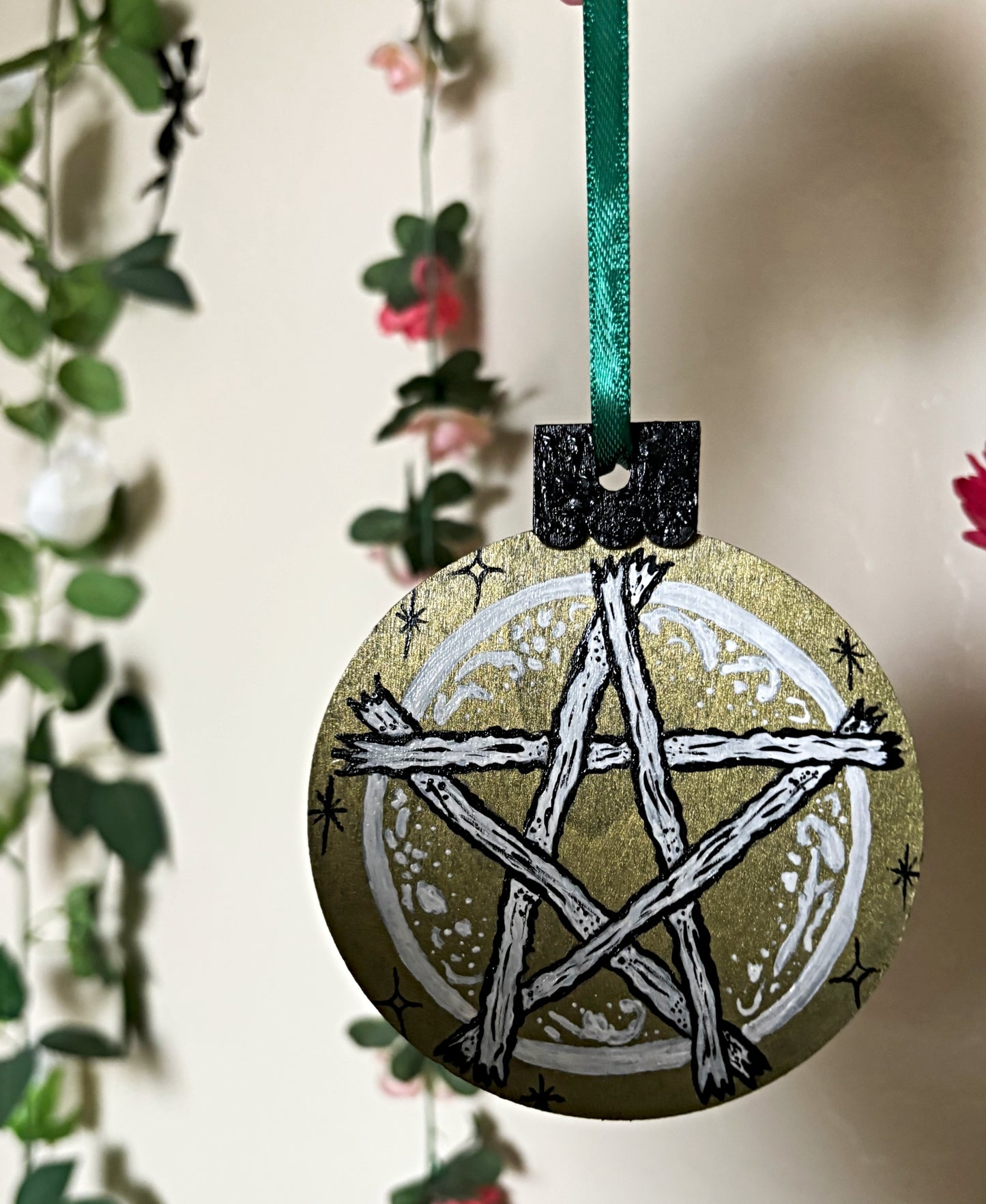 Hand Painted Pentacle Ornament