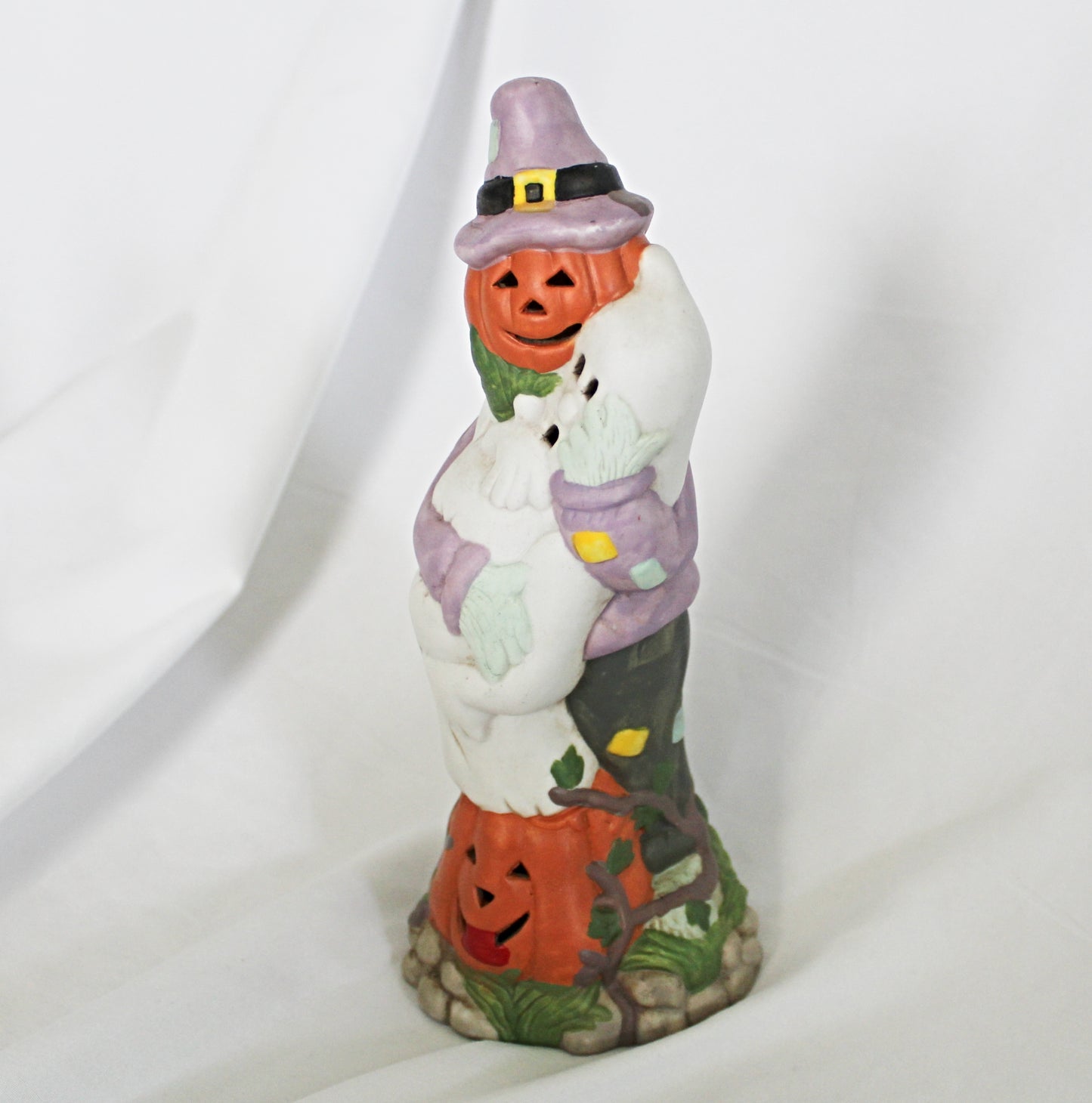 Vintage Pumpkin and Ghost Figurine