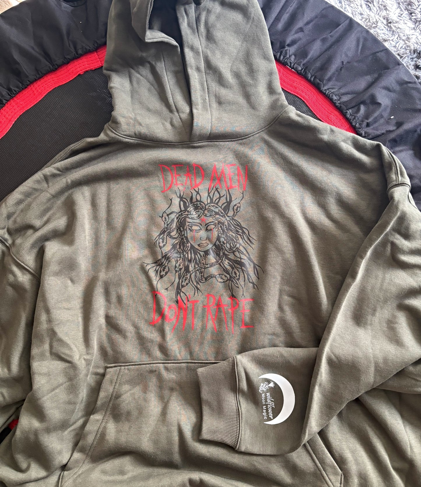 Medusa Dead Men Don't Rape Olive Green Hoodie