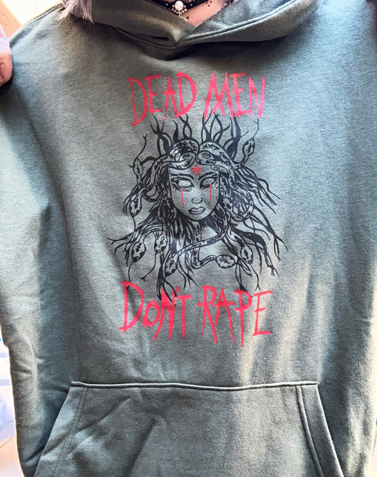 Medusa Dead Men Don't Rape Olive Green Hoodie
