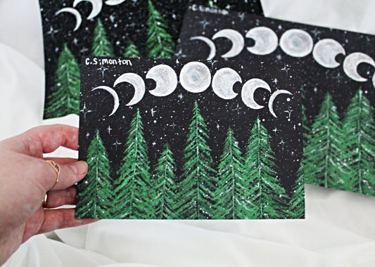 Forest Moon Phases Art Print