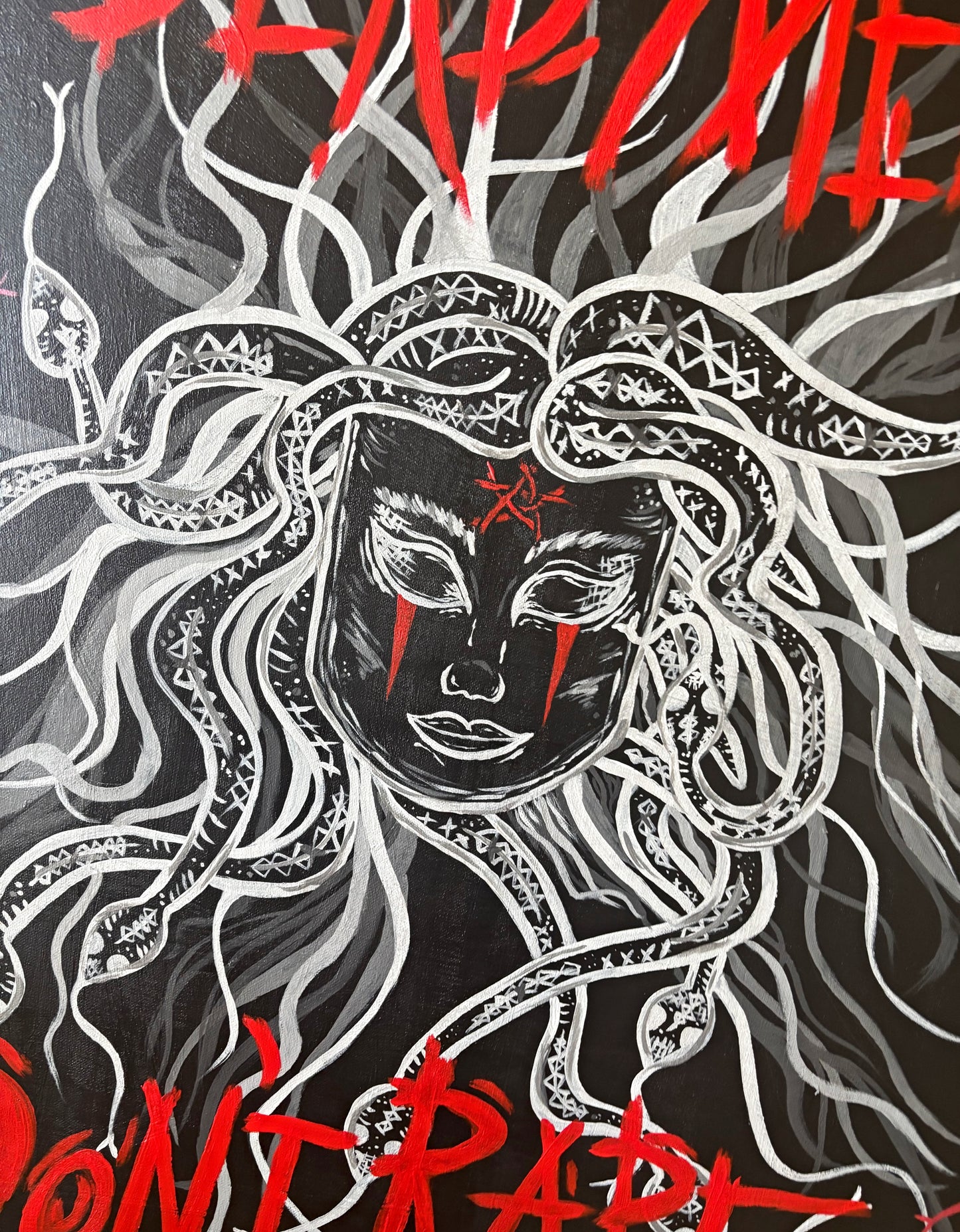 Medusa Dead Men Don't Rape Acrylic Painting
