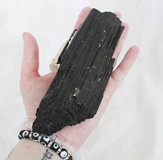 Large Black Tourmaline Crystal Cluster Specimen