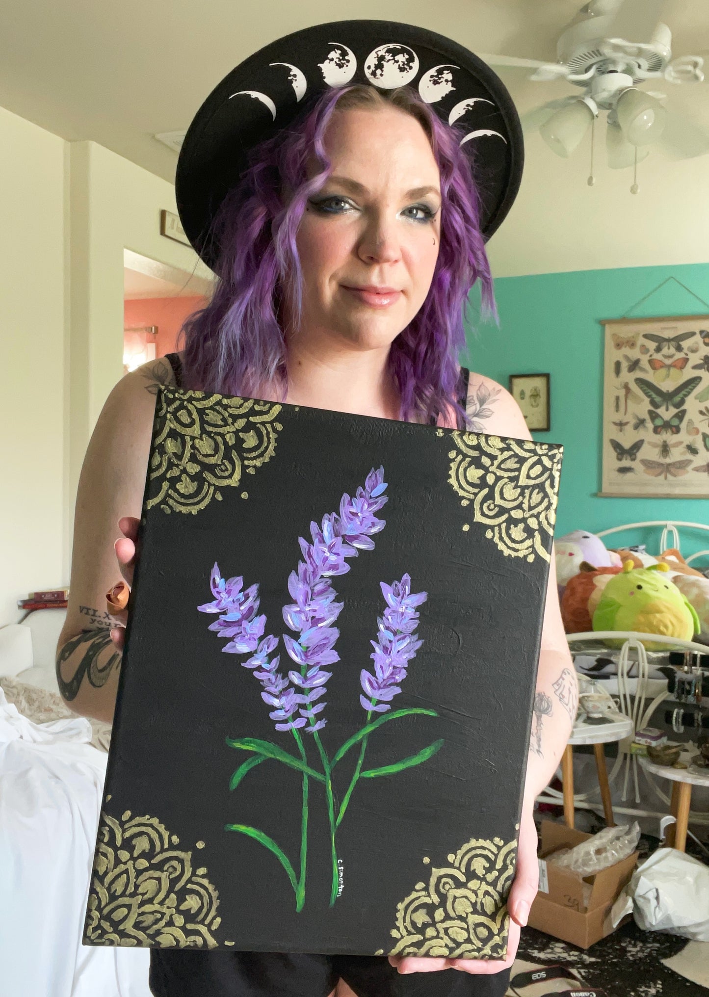 Lavender Whimsigoth Acrylic Painting