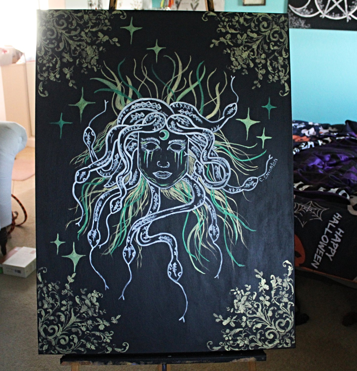 Large Medusa Acrylic Painting