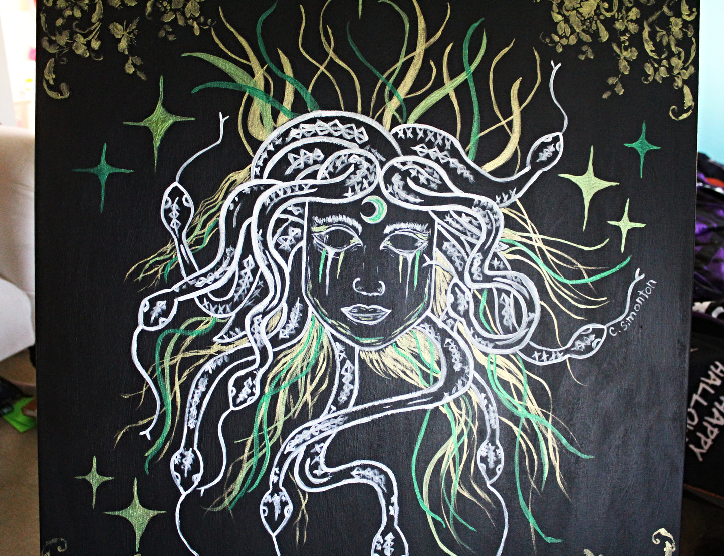 Large Medusa Acrylic Painting