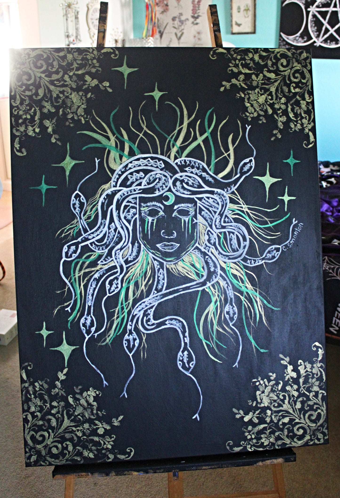 Large Medusa Acrylic Painting