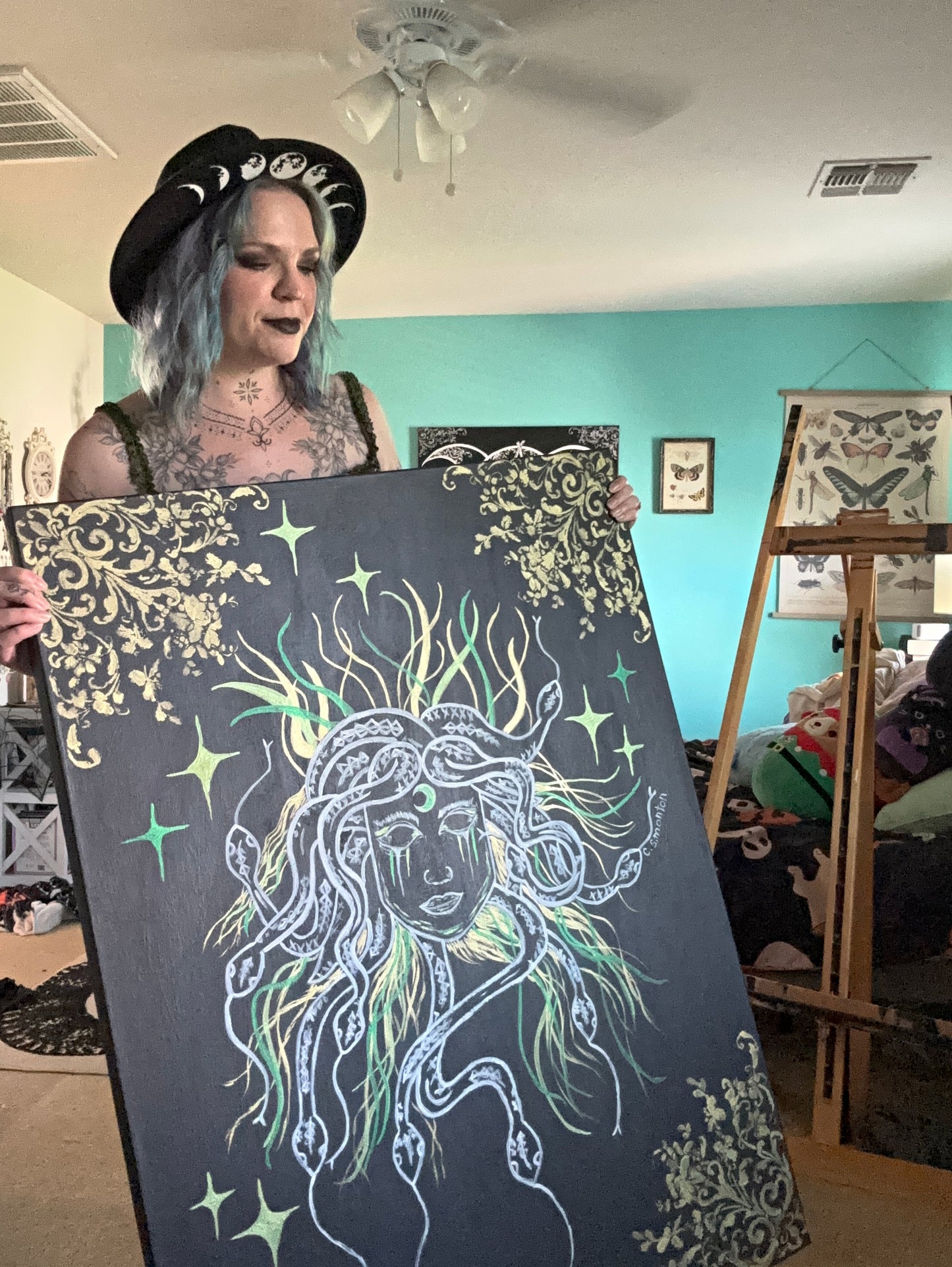 Large Medusa Acrylic Painting