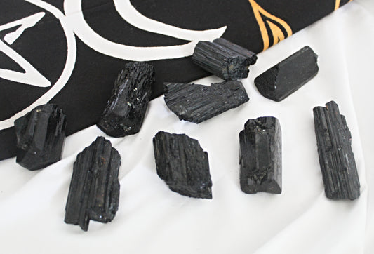Medium Black Tourmaline Raw Crystals