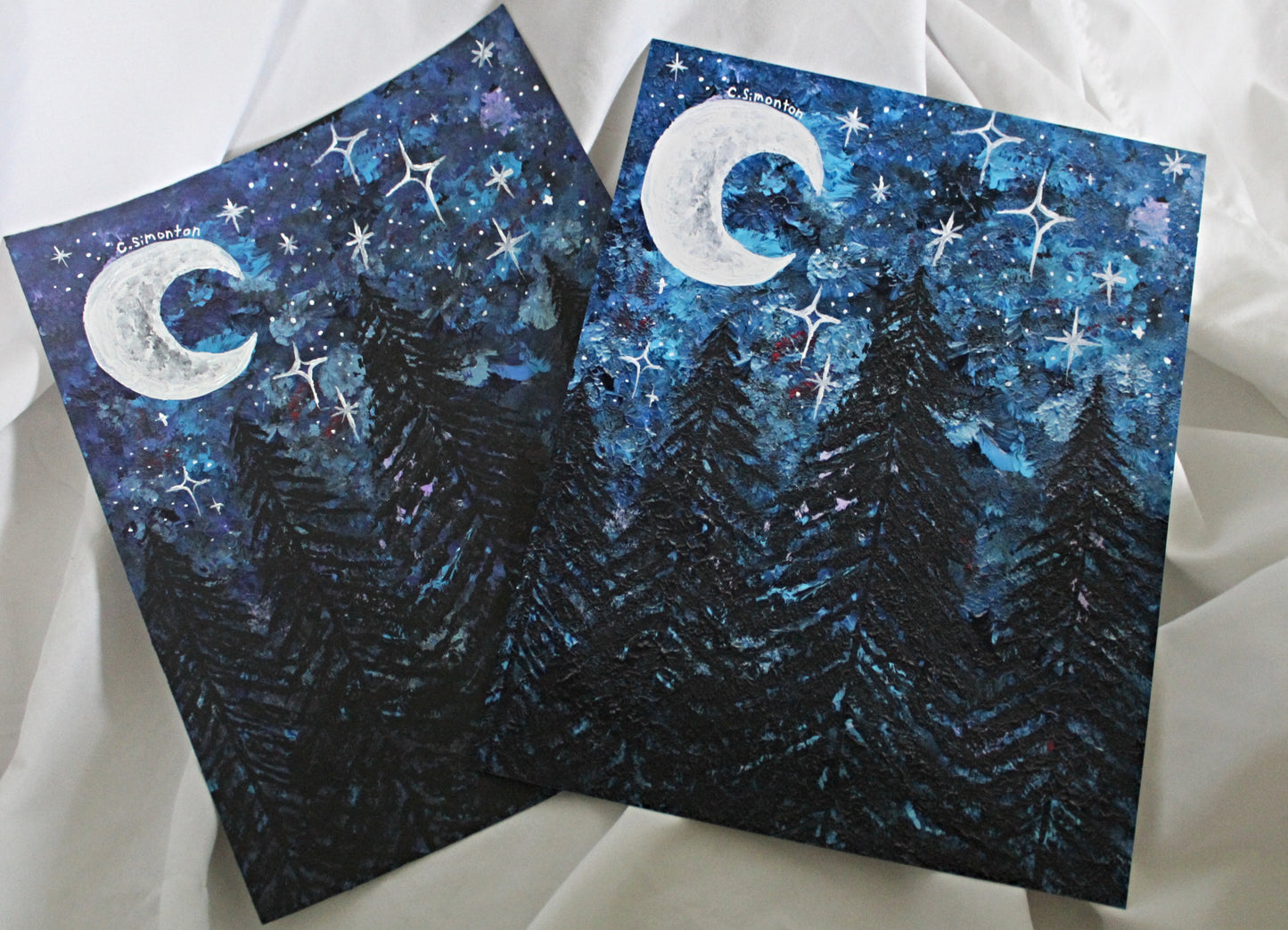 Night Sky Forest Moon Art Print