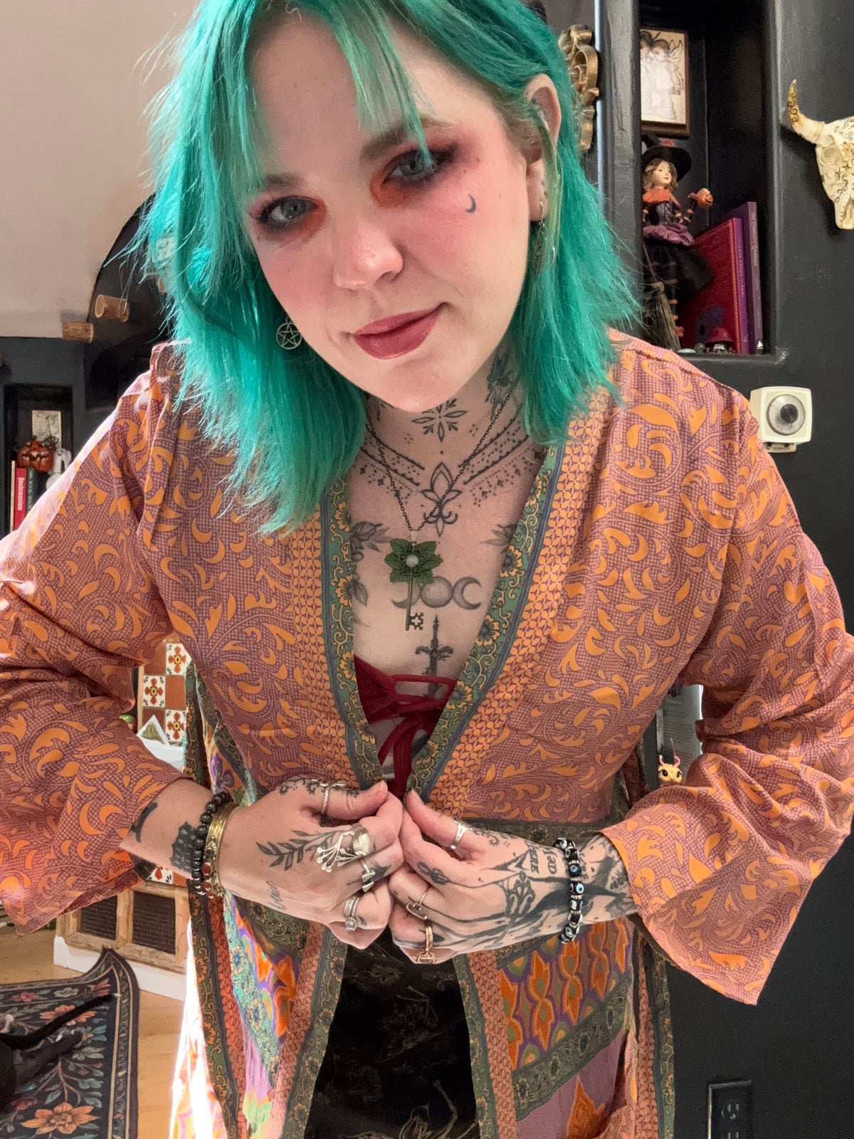 Orange Witch Cloak Robe M/L