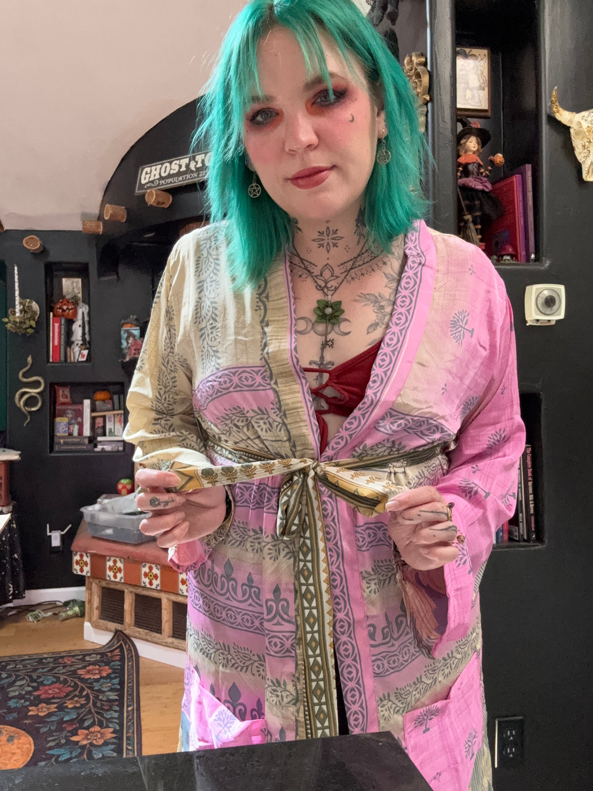 Pink Witch Cloak Robe M/L