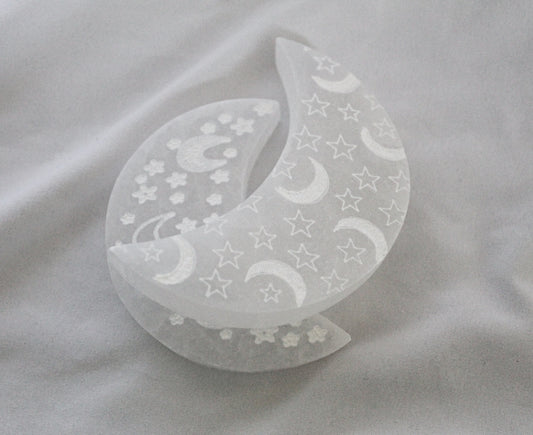 Selenite Moon Plate