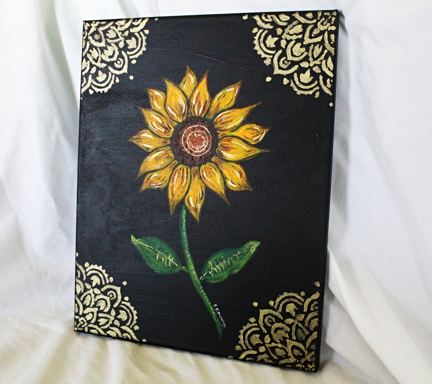 Sunflower Whimsigoth Acrylic Painting