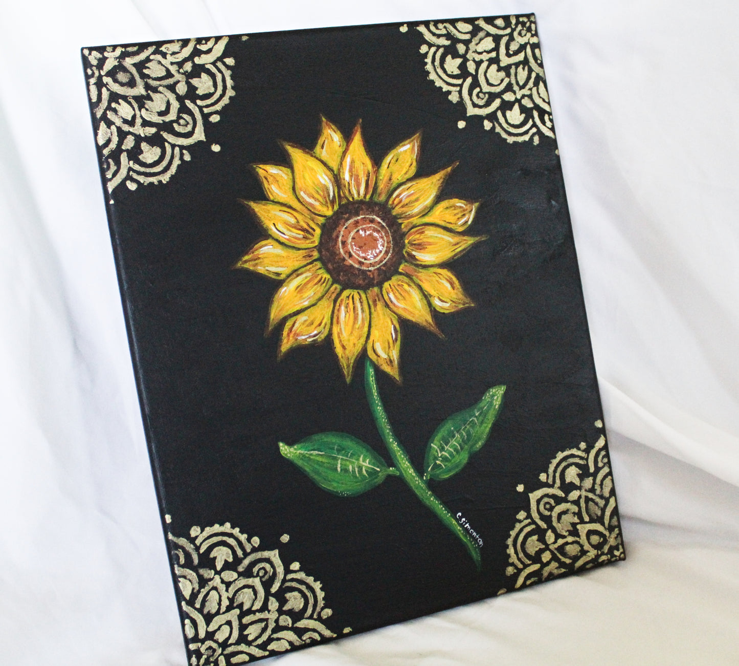 Sunflower Whimsigoth Acrylic Painting