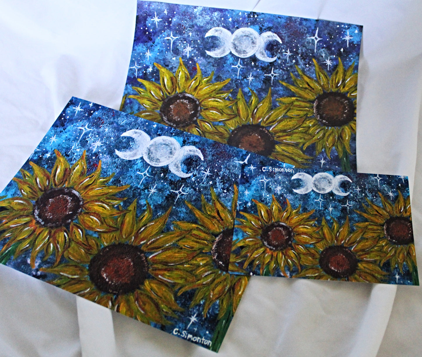Sunflower Triple Moon Art Print