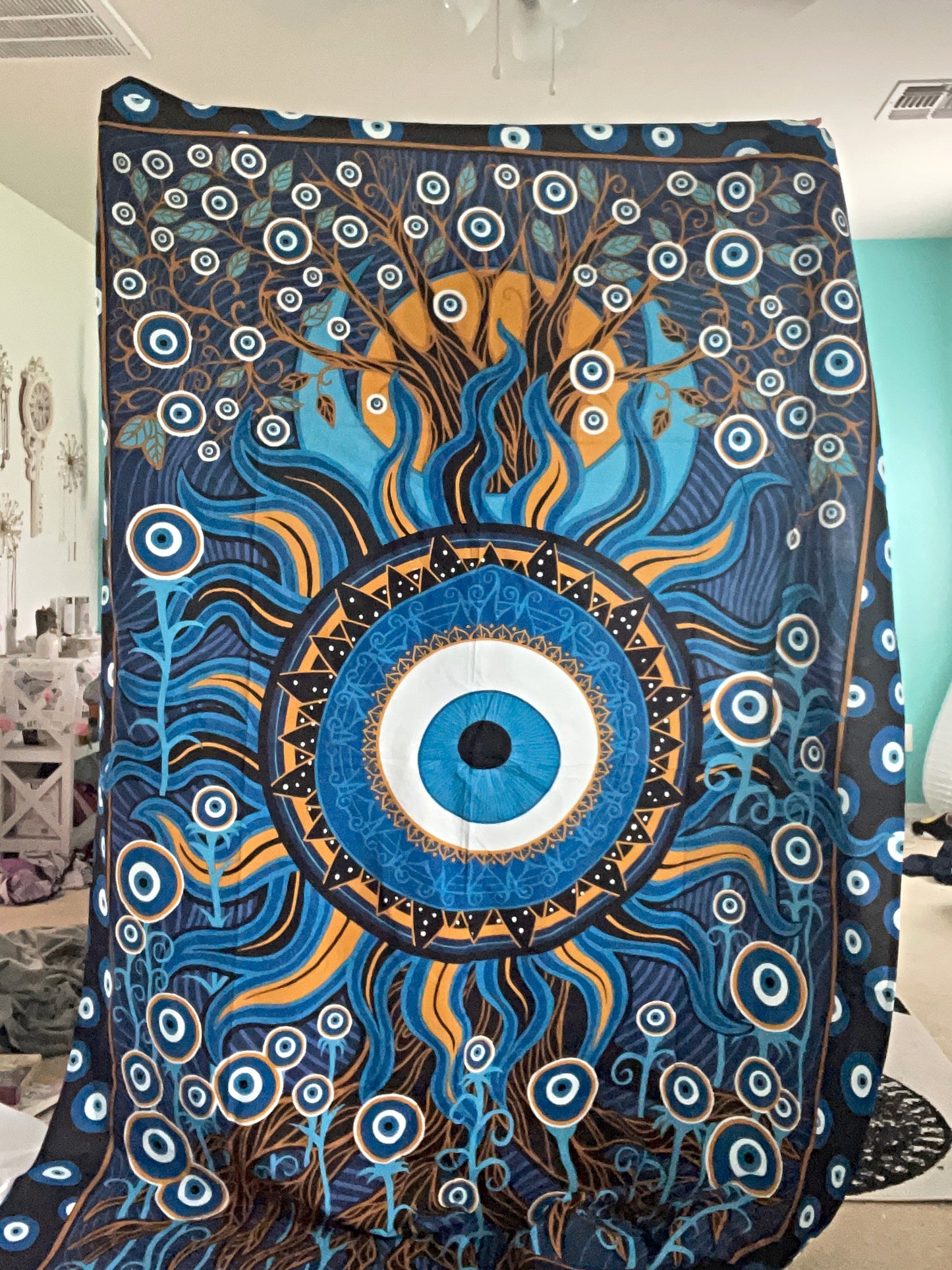 Evil Eye Protection Tapestry