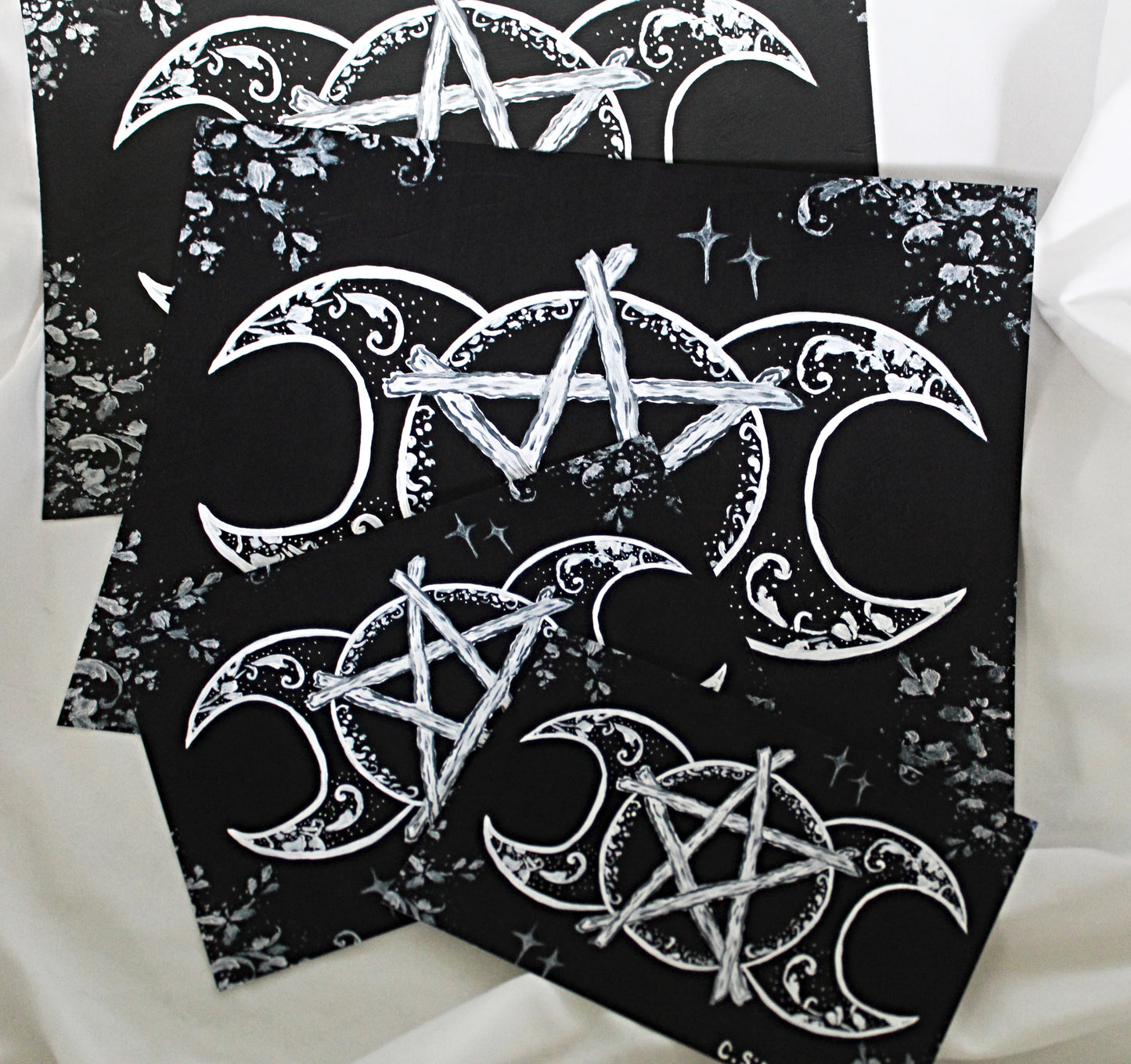 Triple Moon Pentacle Art Print