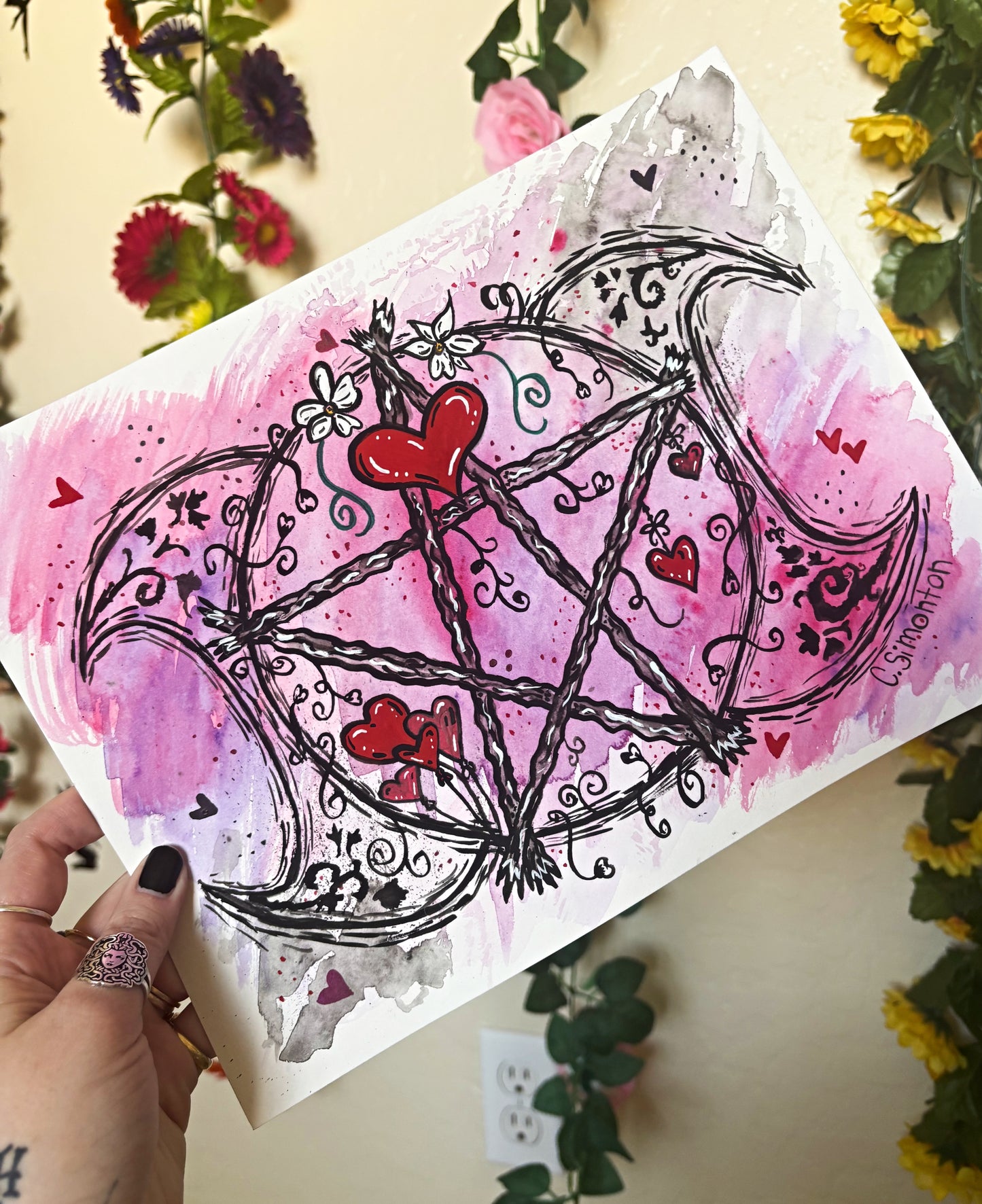 Valentine's Day Triple Moon Art Print