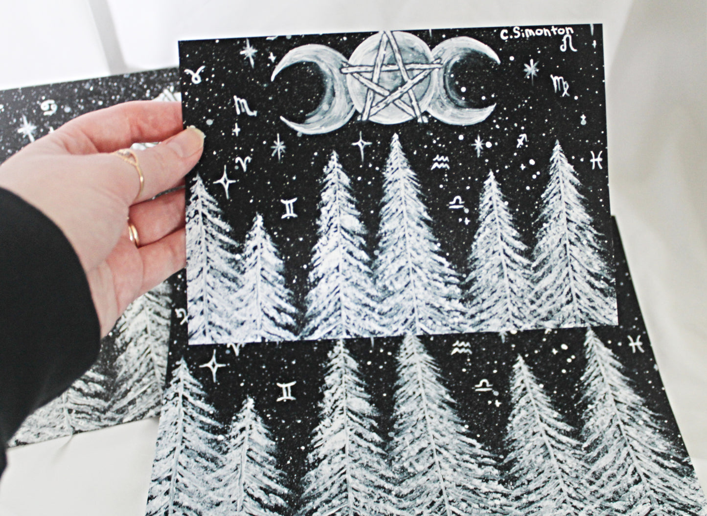 Forest Triple Moon Art Print